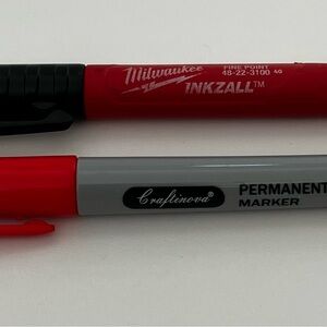 Milwaukee INKZALL Red and Craftinova Gray Permanent Markers